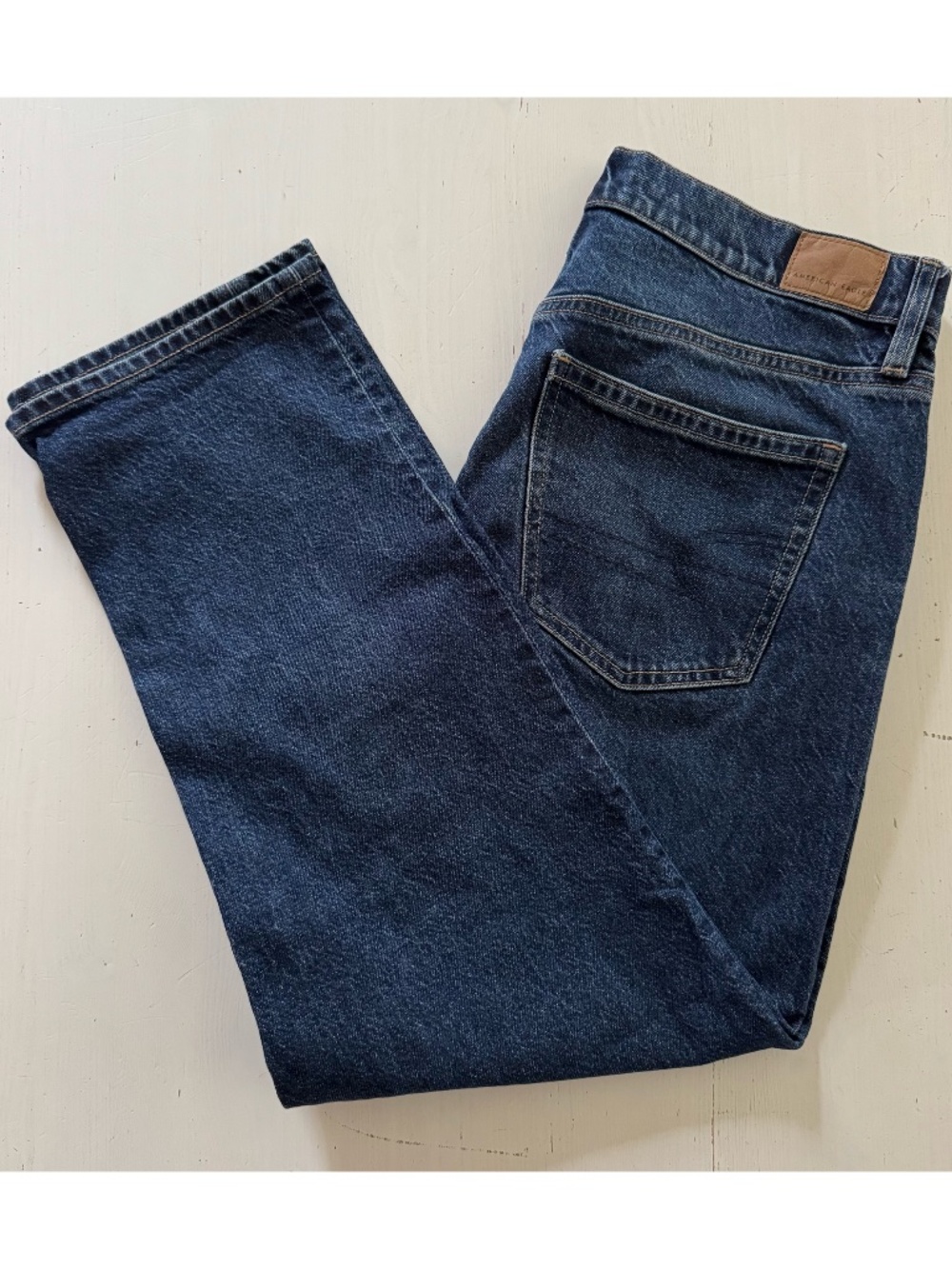 AE Stretch Super High-Waisted Ankle Straight Jean